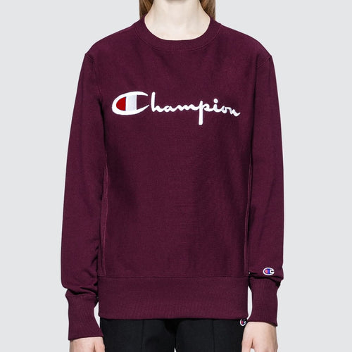 Champion Reverse Weave Script Crewneck (Maroon)(onhand)(asian size)