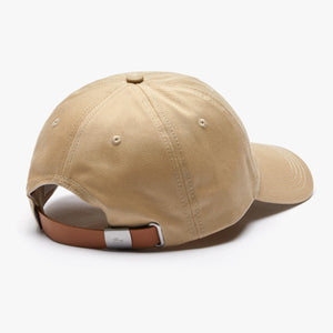 Lacoste Oversized Logo Cotton Strap-back Cap (Beige)(RK4711-51-02S)