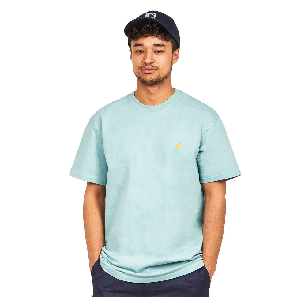 Carhartt WIP Chase Embroidered Tee (Soft Aloe & Gold)(Regular Size)