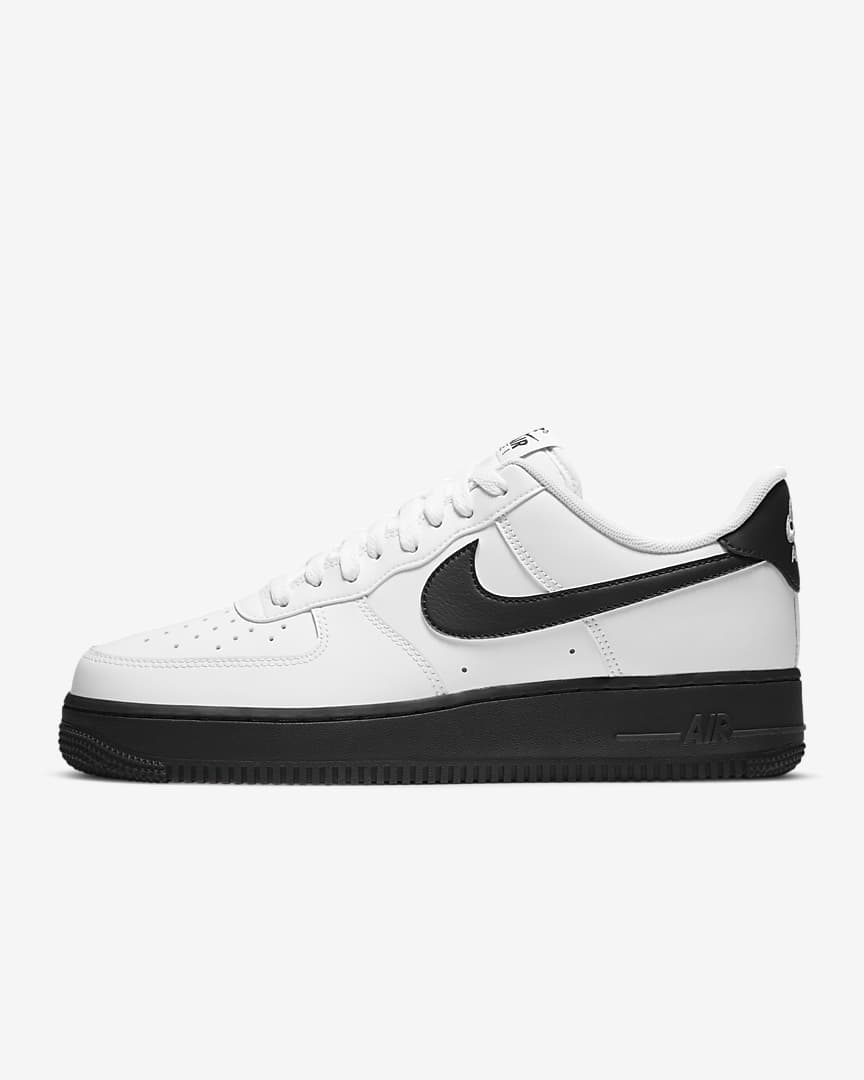 nike air force black and white mens