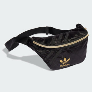 Adidas Originals Luxe Satin Waist Bag (Black/Gold)(H09037)