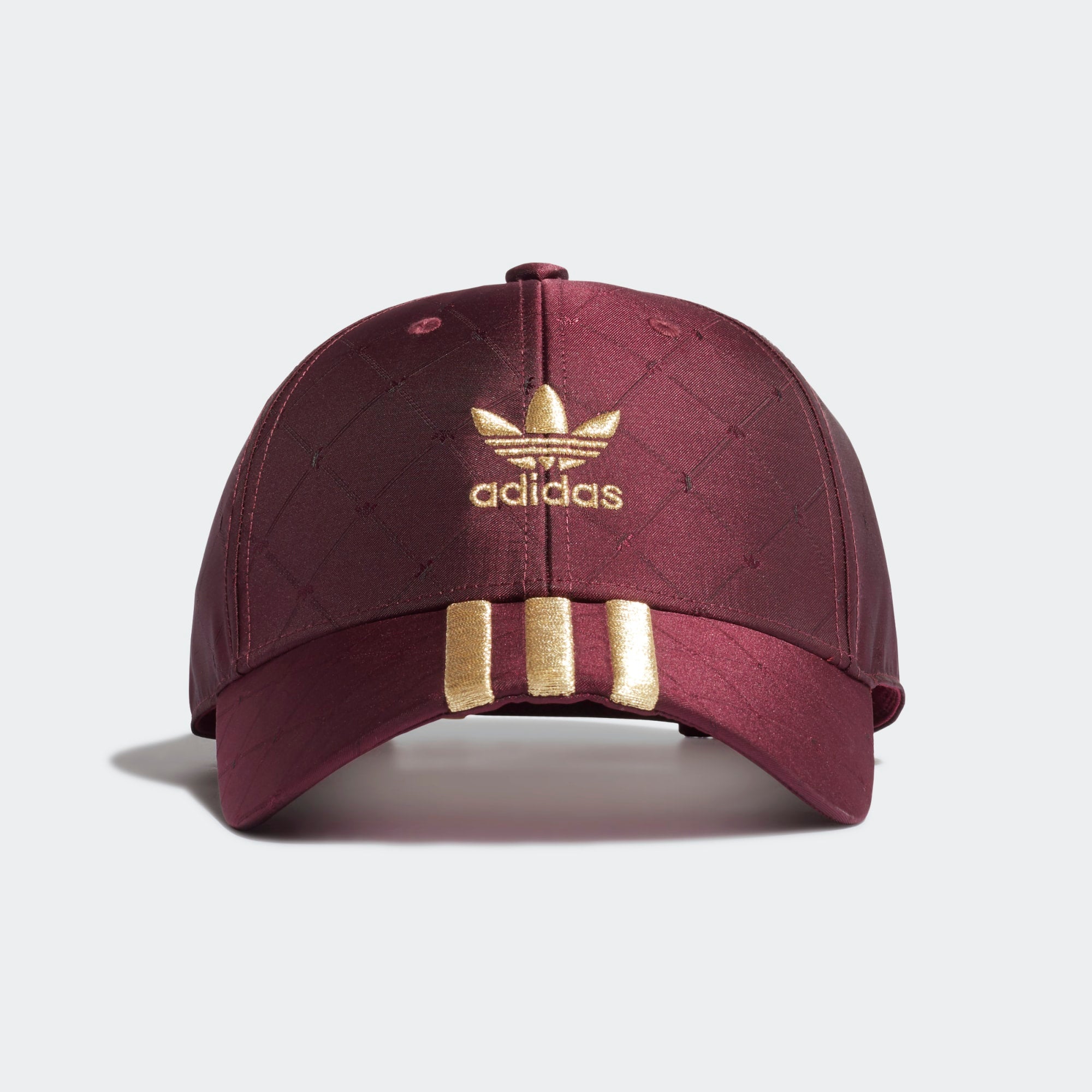 Adidas Originals – (Victory Trefoil PH Satin Quilted Merch Crim Logo Trilogy Baseball Cap