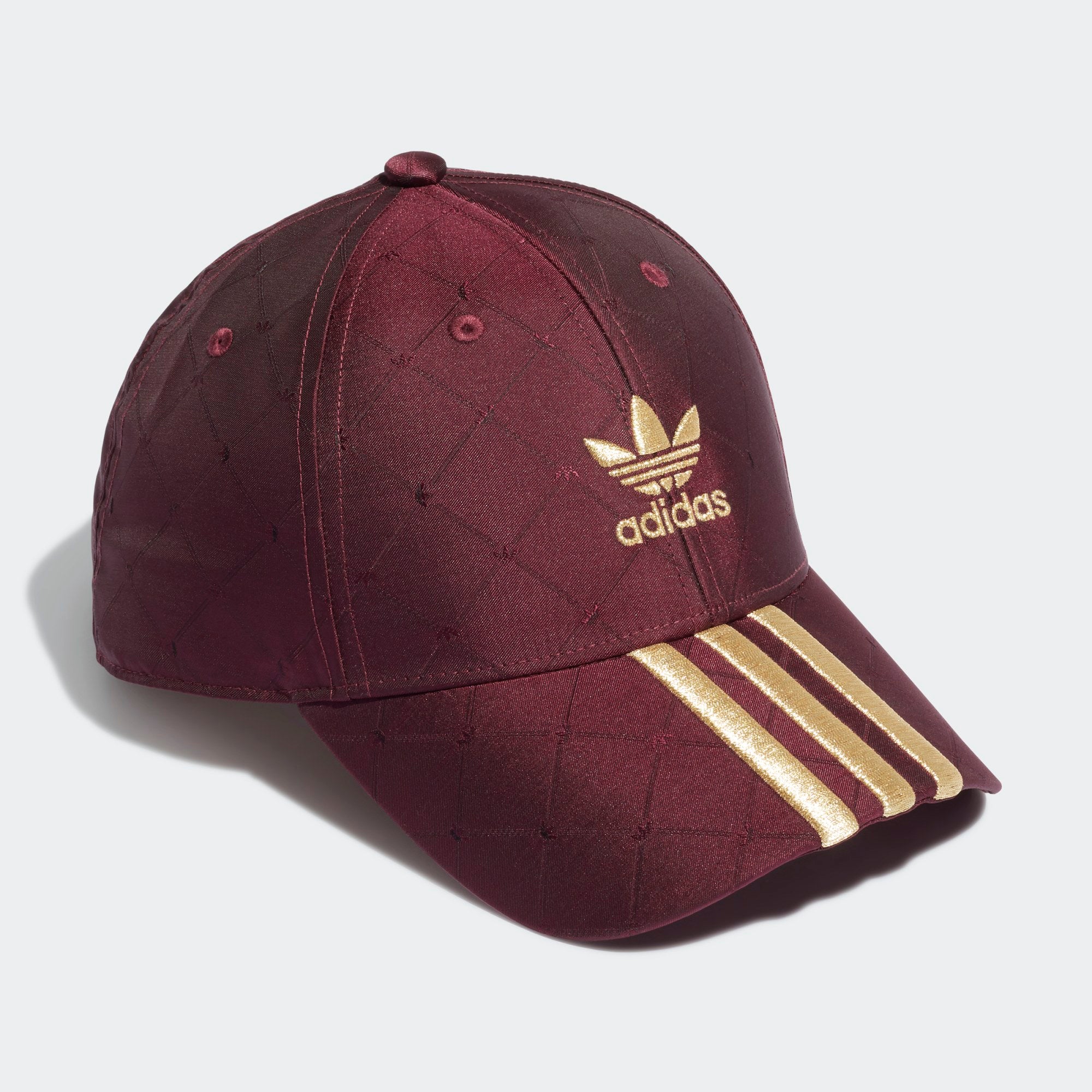 Adidas Originals Trefoil Logo Quilted Satin Baseball Cap (Victory Crimson)(H13648)