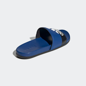 Adidas Adilette Comfort "Half & Half" 3 Stripe Logo Slides (Royal Blue/Black)(GV9713)