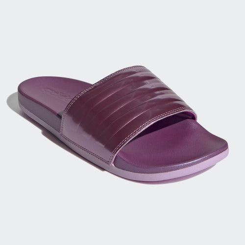 Adidas Adilette Cloudfoam Comfort Monotone Metallic Slides (Cherry/Lilac)(FY7899)