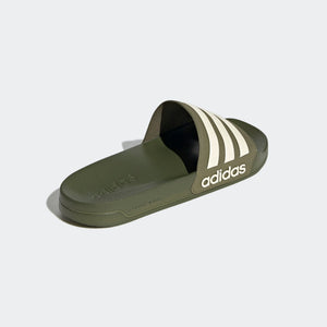 Adidas Adilette Shower Stripe Slides (Focus Olive/Cloud White)(GZ1010)