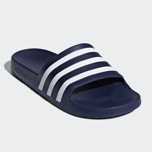 Adidas Adilette Aqua Stripe Slides (Dark Blue/White)(F35542)