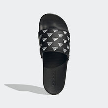 Adidas Adilette Comfort "Repeat Logo" Slides (Black/White)(GV9735)