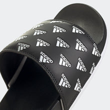 Adidas Adilette Comfort "Repeat Logo" Slides (Black/White)(GV9735)