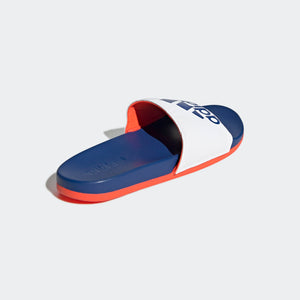 Adidas Adilette Cloudfoam 3 Stripe Logo Tricolor (Cloud White/Royal Blue/Solar Red)(GV9695)