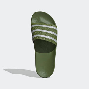 Adidas Adilette Classic Stripe Slides (Tech Olive/Cloud White)(EE6183)