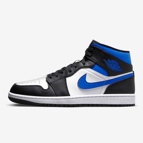 Men's Air Jordan 1 Mid (White/Racer Blue/Black)(554724-140)