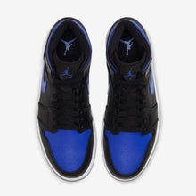 Men's Air Jordan 1 Mid "Tumbled Royal" 2021 (Black/Hyper Royal)(554724-077)