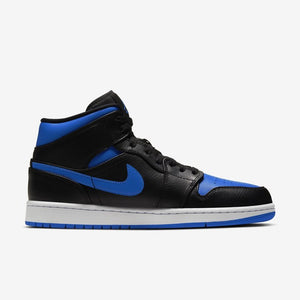 Men's Air Jordan 1 Mid "Tumbled Royal" 2021 (Black/Hyper Royal)(554724-077)