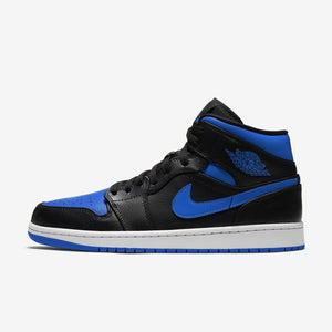 Men's Air Jordan 1 Mid "Tumbled Royal" 2021 (Black/Hyper Royal)(554724-077)