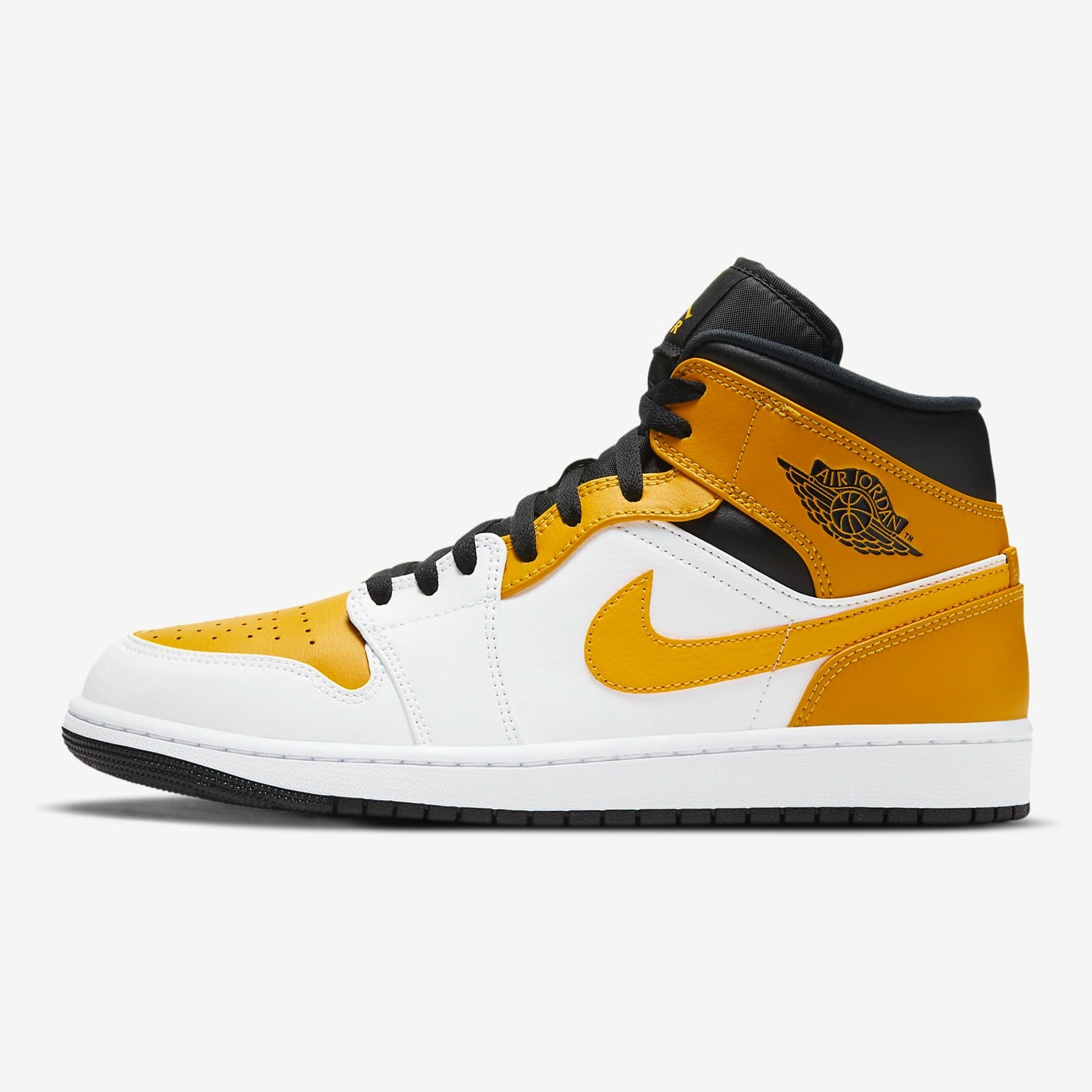 Jordan 1 mid outlet black university gold