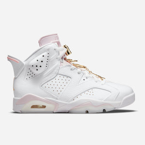 Women's Air Jordan 6 Retro "Gold Hoops" (White/Barely Rose/Gold)(DH9696-100)