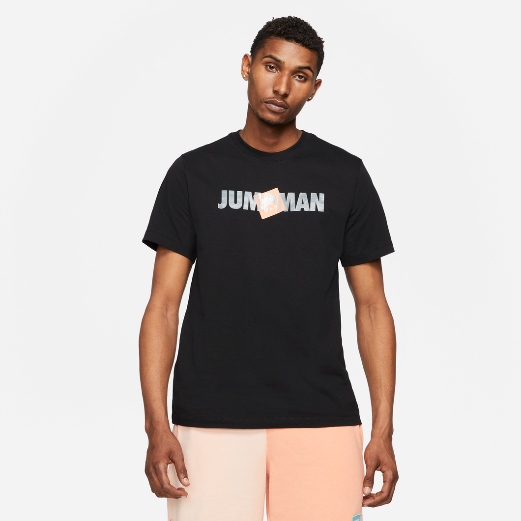 Black and shop orange jordan shirt