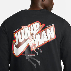 Men's Air Jordan Jumpman Graphic Longsleeves (Black/White/Starfish)(DC9775-010)
