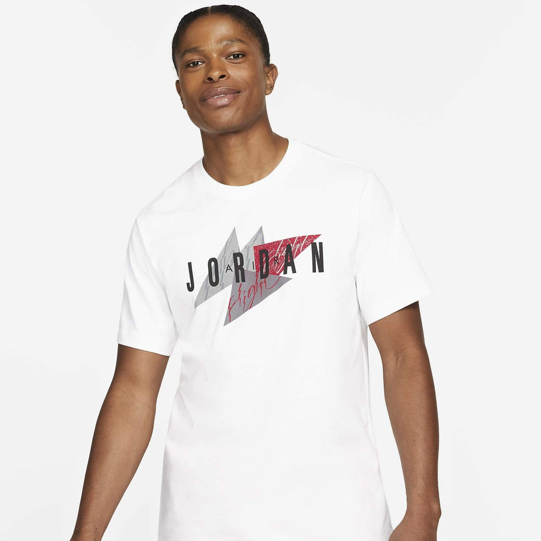 Men's Air Jordan Layered Flight Graphic Tee (White/Grey/Gym Red)(CZ8303-100)