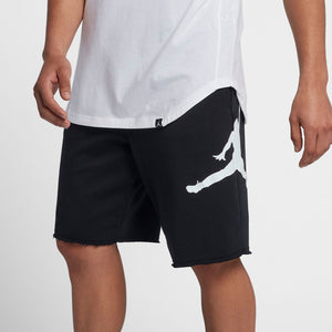 Men's Air Jordan Jumpman Logo Fleece Shorts (Black/White)(AQ3115-010)