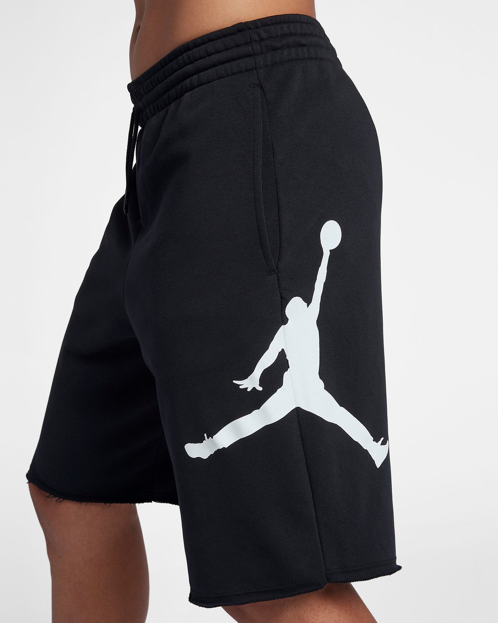 Men's Air Jordan Jumpman Logo Fleece Shorts (Black/White)(AQ3115-010)