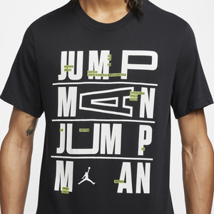 Men's Air Jordan Jumpman Ladder DRI-FIT Tee (Black/Barely Volt/White)(CJ6302-010)