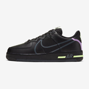 Men's Nike Air Force 1 React (Black/Violet Star/Barely Volt/Anthracite)(CD4366-001)