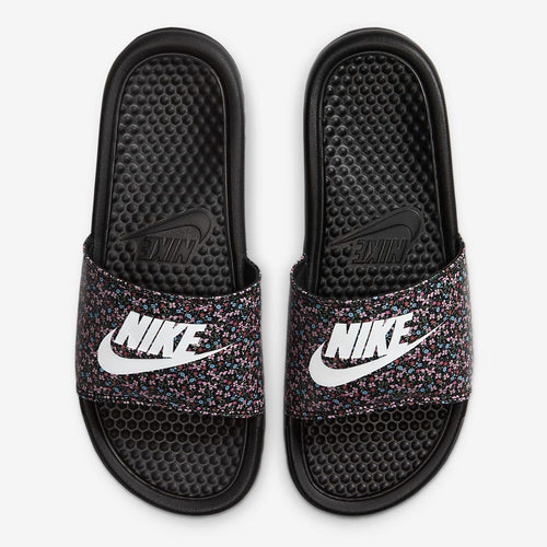 Women's Nike Benassi JDI Floral Print (Black/White/Light Acrtic Pink)(618919-040)