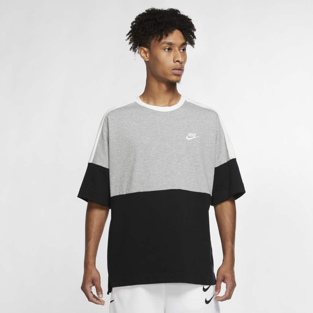 Men s Nike Sportswear Tri color Tee Black Grey White Loose Fit CJ42 Trilogy Merch PH