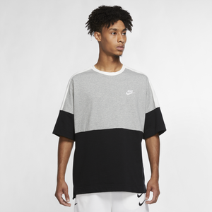 Men's Nike Sportswear Tri-color Tee (Black/Grey/White)(Loose Fit)(CJ4297-010)