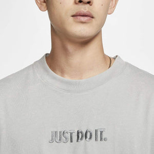 Men's Nike "Just Do It" Embroidered Tee (Grey)(Loose Fit)(CT4572-077)