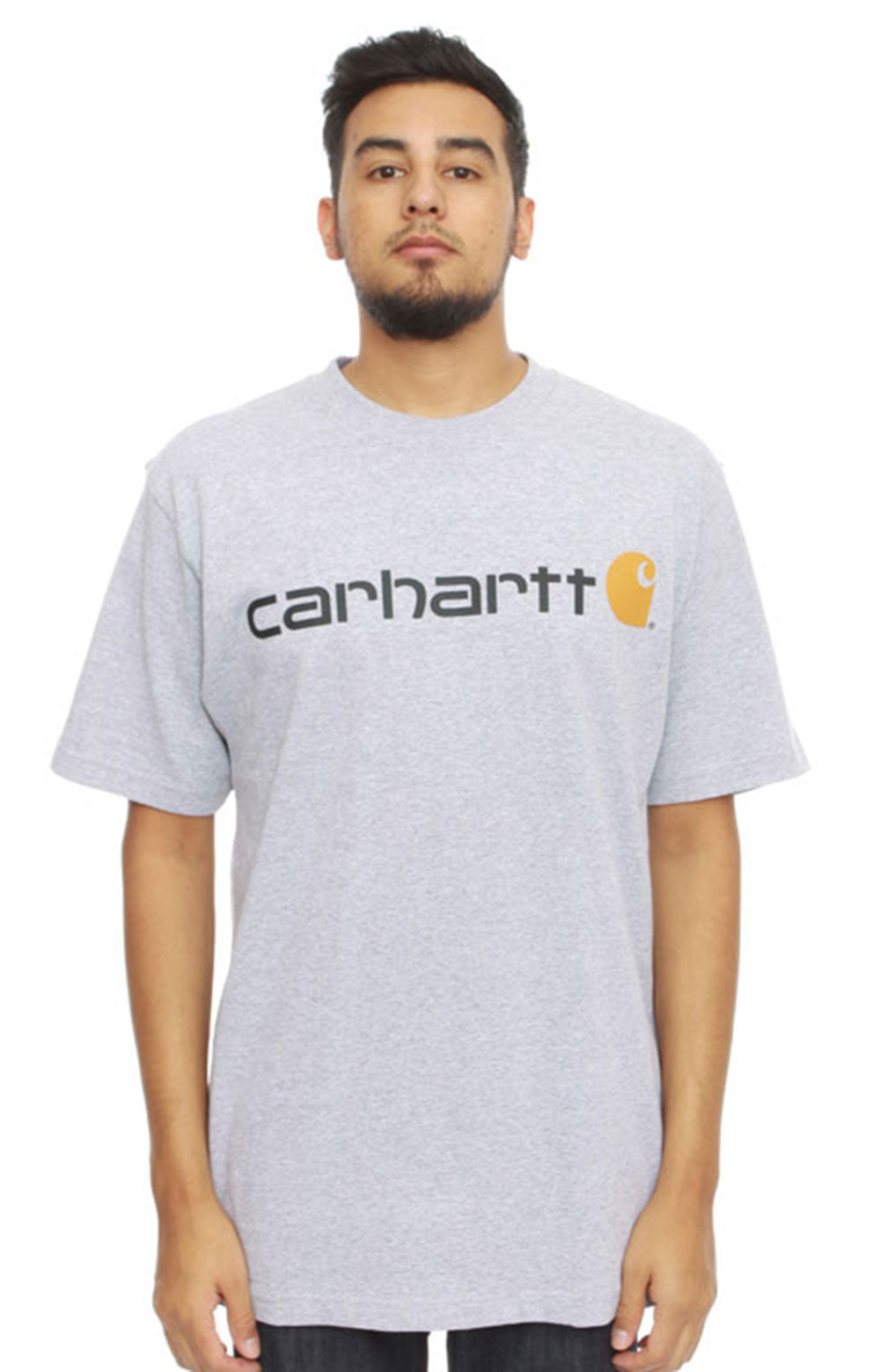 Carhartt K195 Signature Logo T-Shirt (Heather Grey)(Oversized fit)