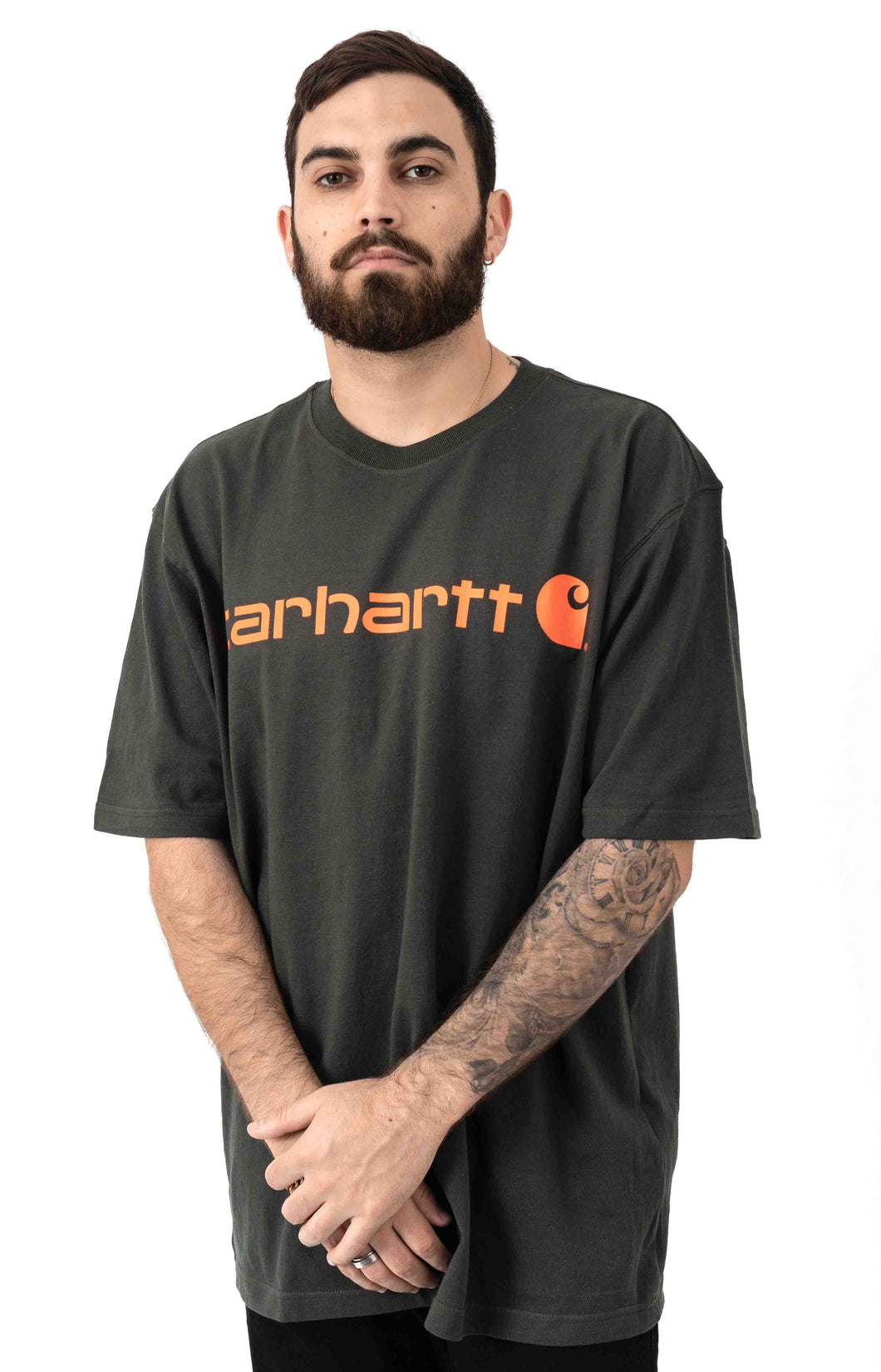 Carhartt K195 Signature Logo T-Shirt (Peat/Orange - G21)(Oversized fit)
