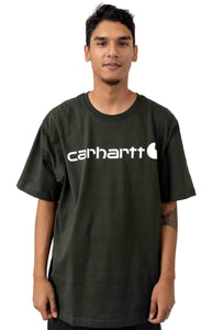 Carhartt K195 Signature Logo T-Shirt (Peat - 306)(Oversized fit)