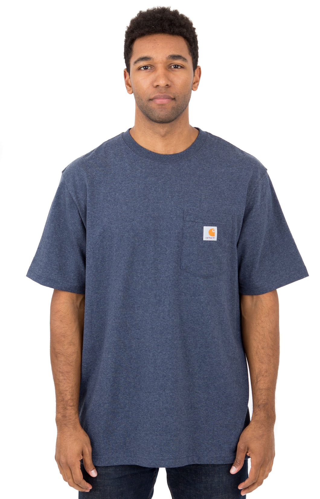 Carhartt K87 Workwear Pocket T-Shirt (Dark Cobalt Blue Heather - 413)(Oversized fit)