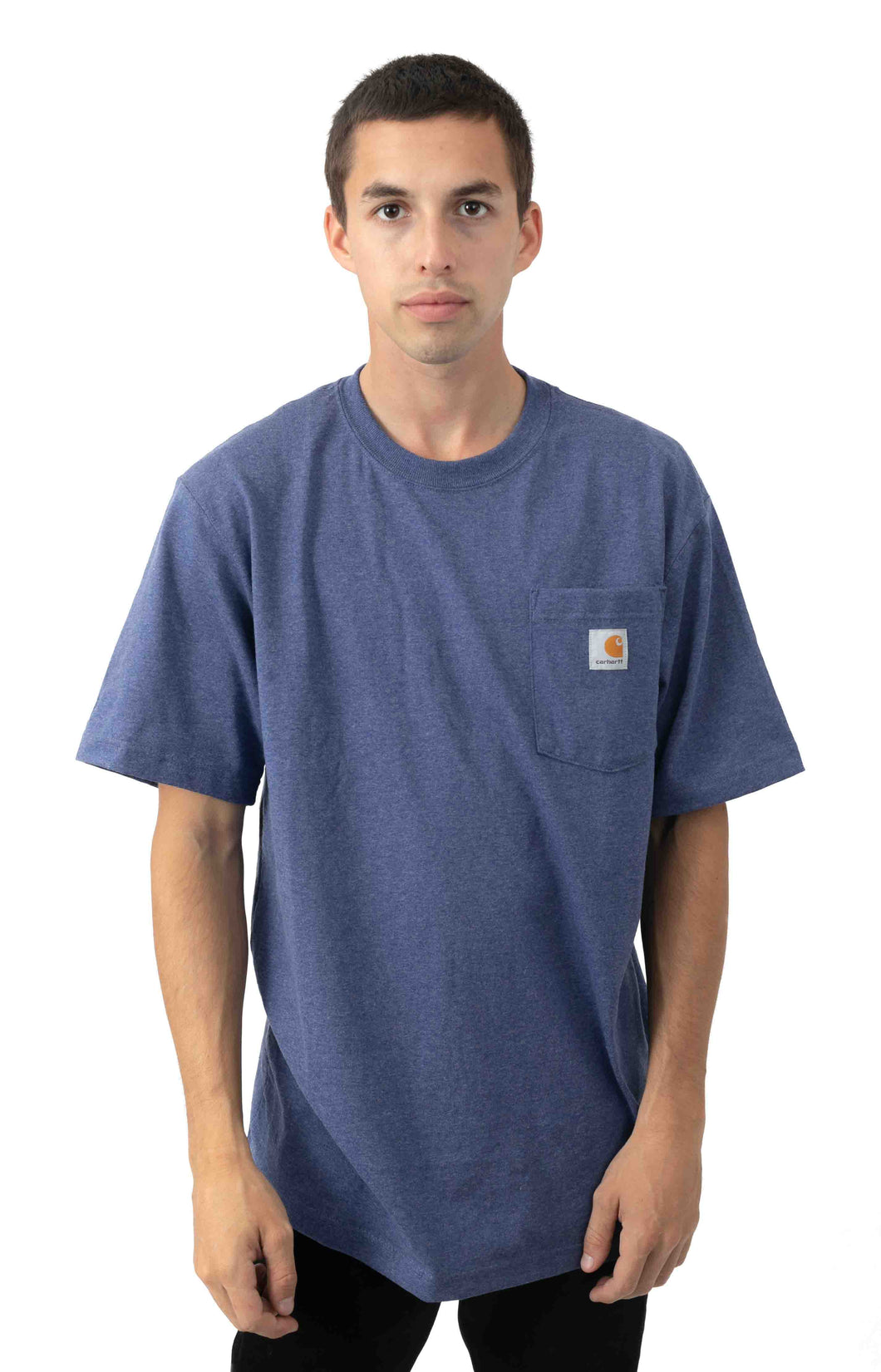 Carhartt K87 Workwear Pocket T-Shirt (Dusk Blue Heather - I35)(Oversized fit)