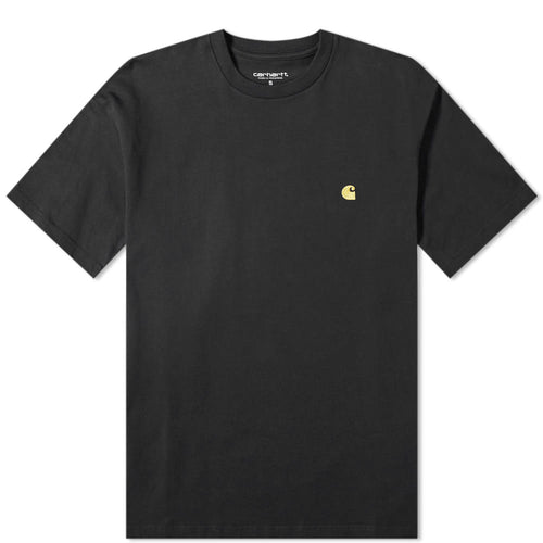 Carhartt WIP Chase Embroidered Tee (Black & Gold)(Regular Size)