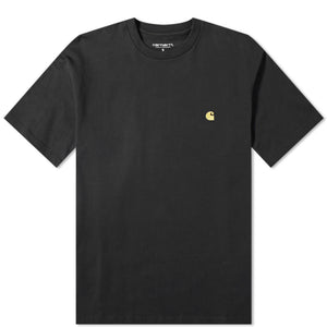 Carhartt WIP Chase Embroidered Tee (Black & Gold)(Regular Size)