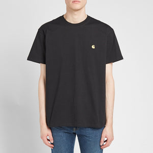 Carhartt WIP Chase Embroidered Tee (Black & Gold)(Regular Size)