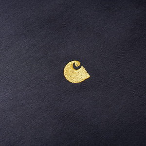 Carhartt WIP Chase Embroidered Tee (Dark Navy & Gold)(Regular Size)
