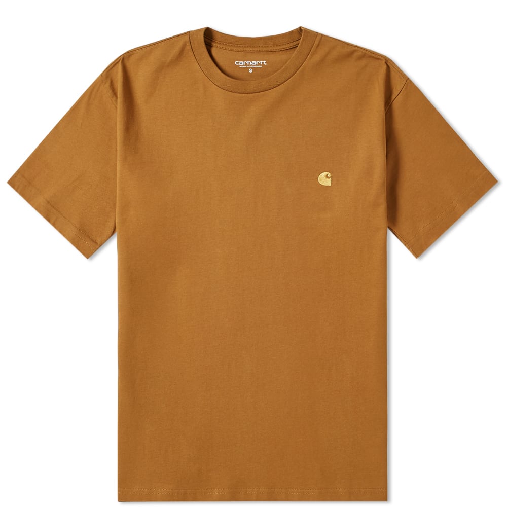 Carhartt WIP Chase Embroidered Tee (Hamilton Brown Gold)(Regular