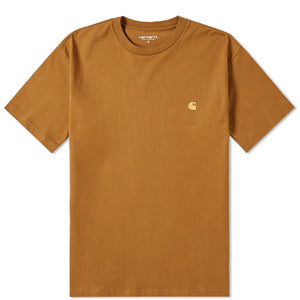 Carhartt WIP Chase Embroidered Tee (Hamilton Brown & Gold)(Regular Size)