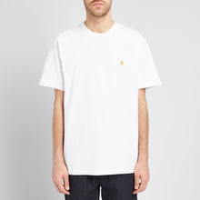 Carhartt WIP Chase Embroidered Tee (White & Gold)(Regular Size)