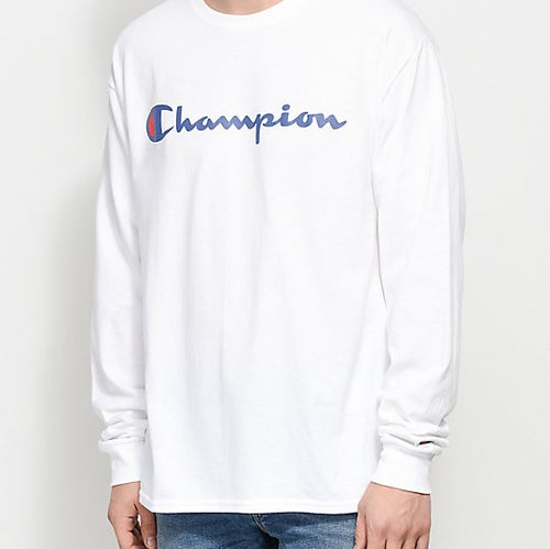 Champion Reverse Weave Script Crewneck (White)(onhand)(asian size)