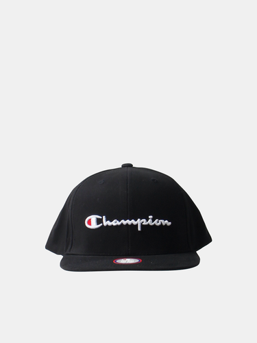 Champion Script Logo Snapback Cap (Black)