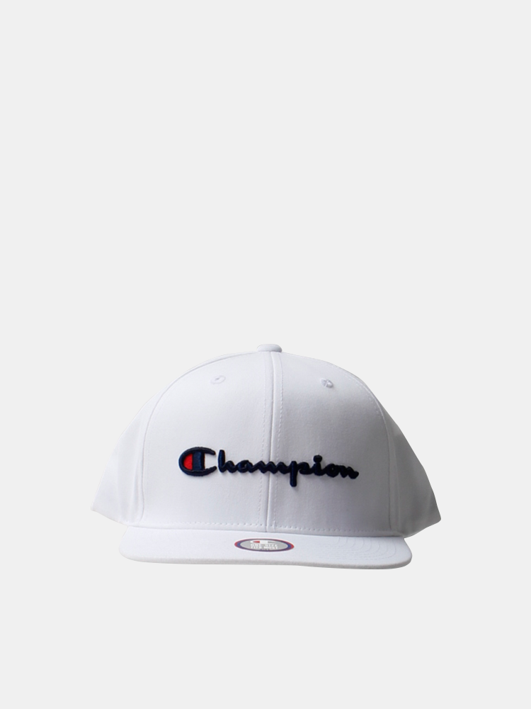 Champion Script Logo Snapback Cap (White) – Trilogy Merch PH