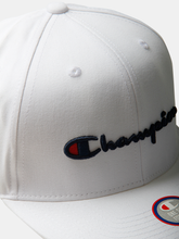 Champion Script Logo Snapback Cap (White)