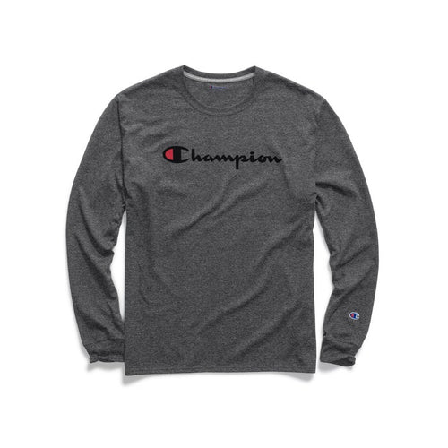 Champion Patriotic Script Print Long Sleeves (Granite Heather)