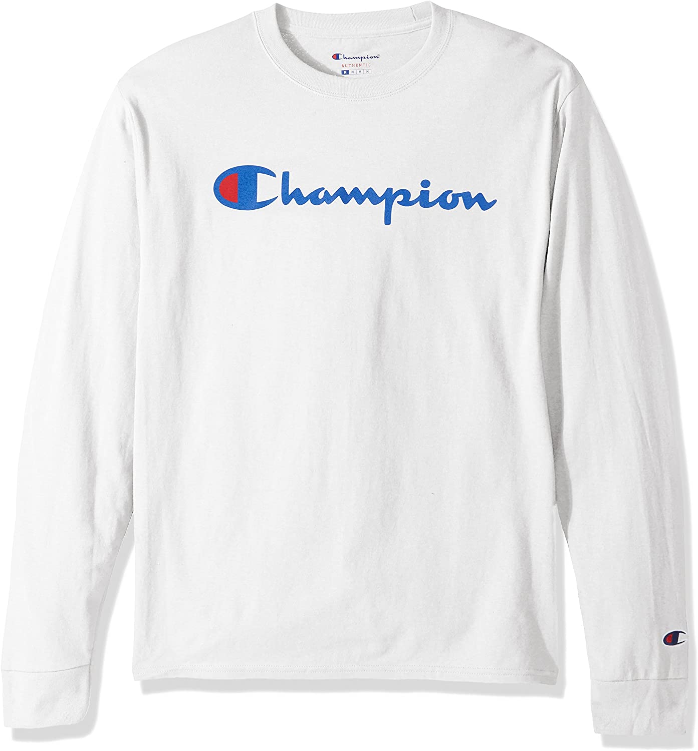 Champion patriotic script shop long sleeve t-shirt